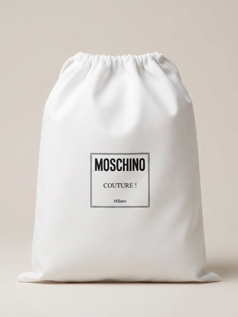 Moschino Couture White Shoe Dust Bag Large Drawstring Storage Bag